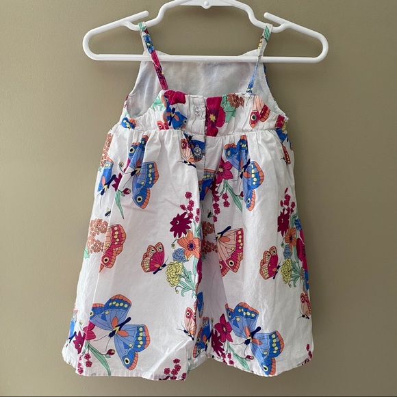 Baby Girls White Butterfly Sleeveless Sun Dress - Picture 6 of 8